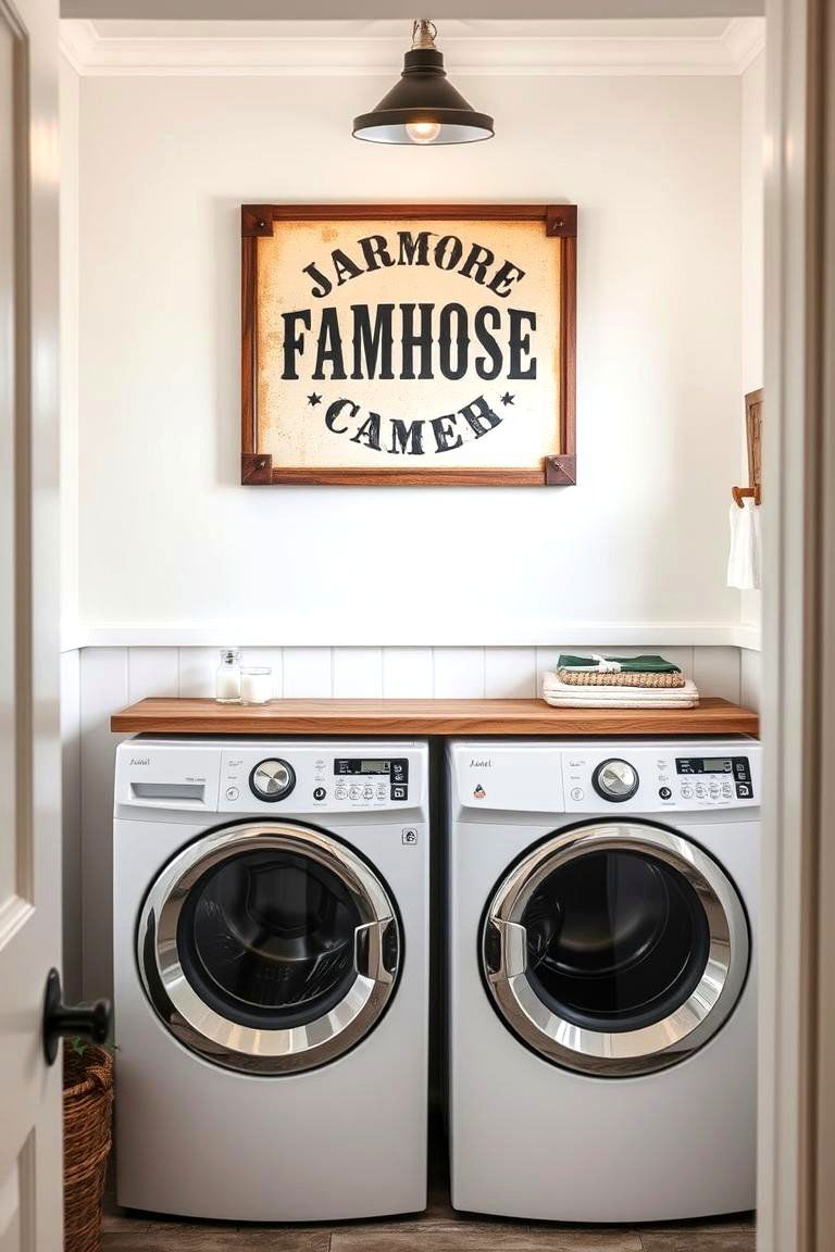 Farmhouse Inspired Wall Art - 24 Farmhouse Laundry Room Ideas