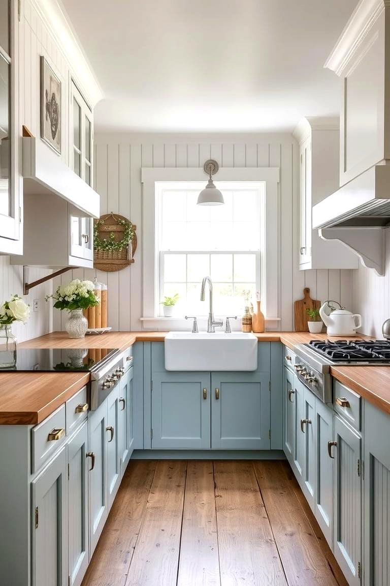 Farmhouse Light Blue Beadboard Cabinets - 24 Light Blue Kitchen Cabinets Ideas