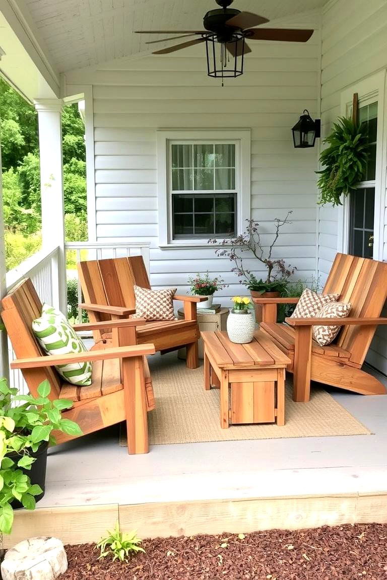 Farmhouse Porch with Recycled Materials - 24 Farmhouse Porch Ideas
