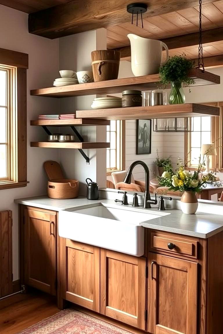 Farmhouse Sink Dining Area - 24 Eat in Kitchen Ideas
