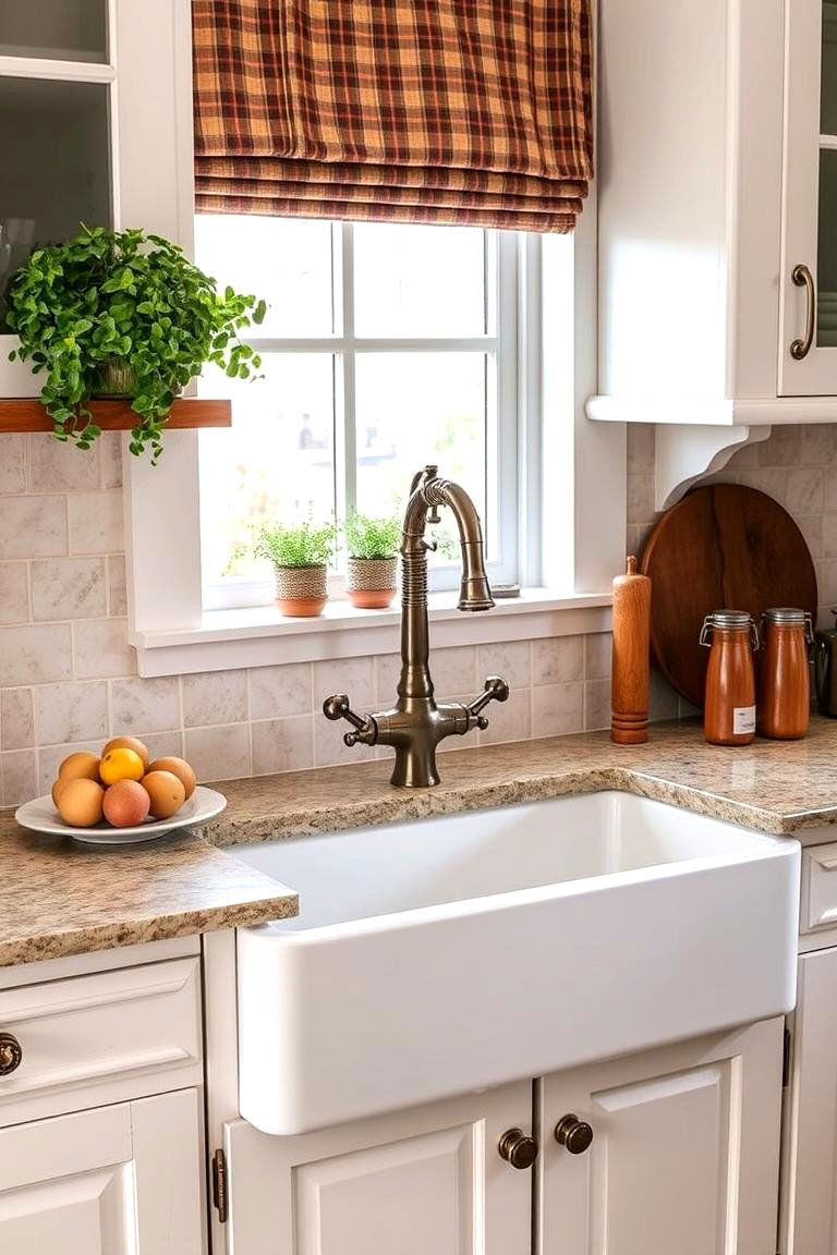 Farmhouse Sink and Tap - 24 Rustic Kitchen Ideas