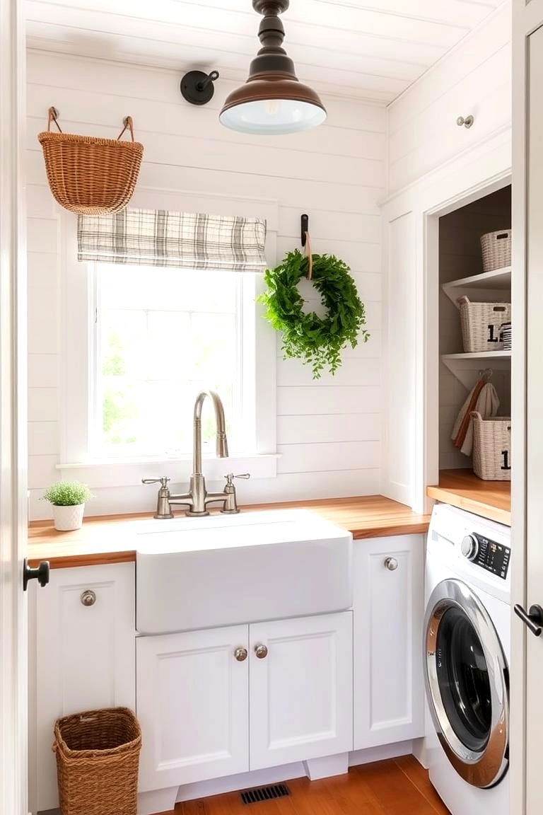 Farmhouse Sink for Mudroom and Laundry Tasks - 24 Mudroom Laundry Room Ideas