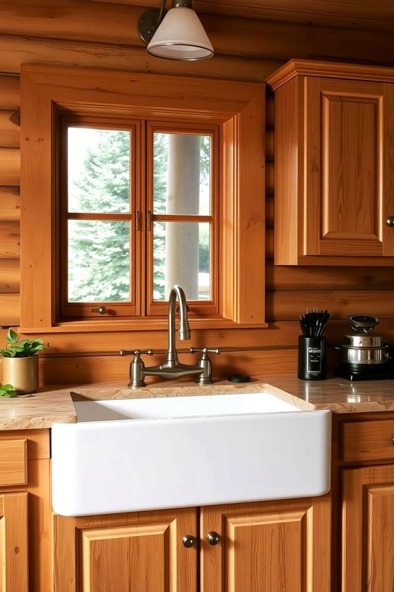 Farmhouse Sink for Practical Elegance - 24 Mountain House Kitchen Ideas