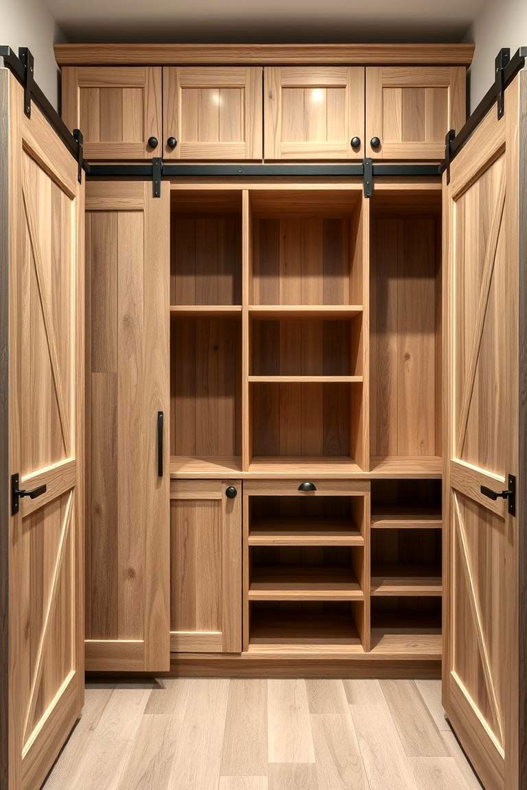 Farmhouse Sliding Cabinetry - 24 Rustic Closet Ideas