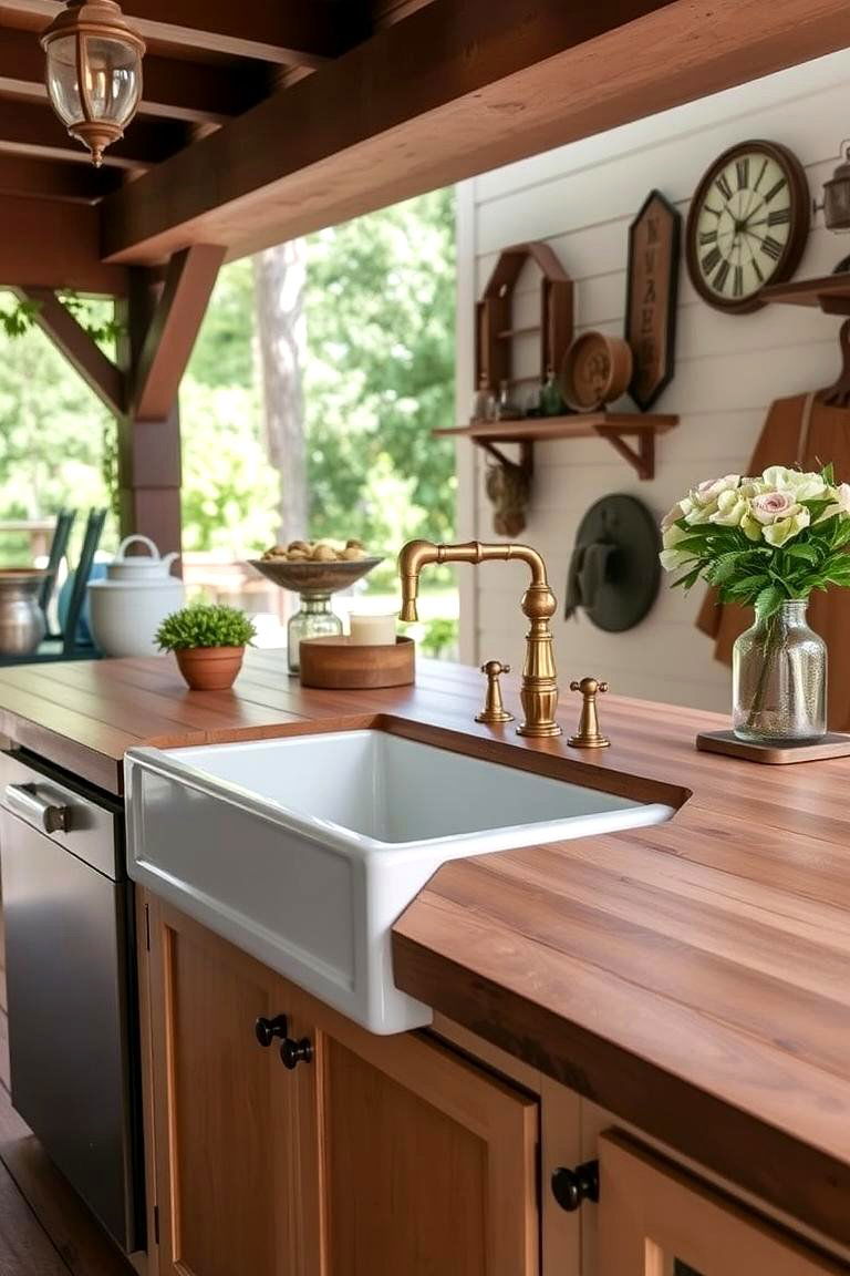 Farmhouse Style Apron Sink - 24 outdoor sink ideas