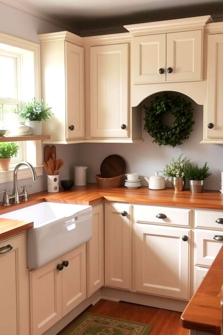 Farmhouse Style Creamy Off White - 24 Painting Kitchen Cabinet Ideas