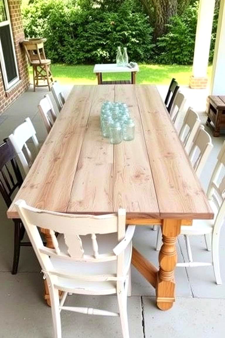 Farmhouse Style Dining Area - 24 Farmhouse Patio Ideas