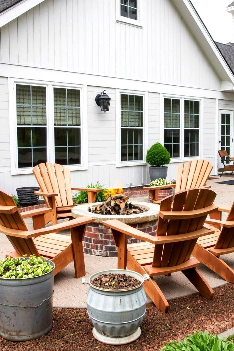 Farmhouse Style Patio - 24 Patio Ideas With Firepit