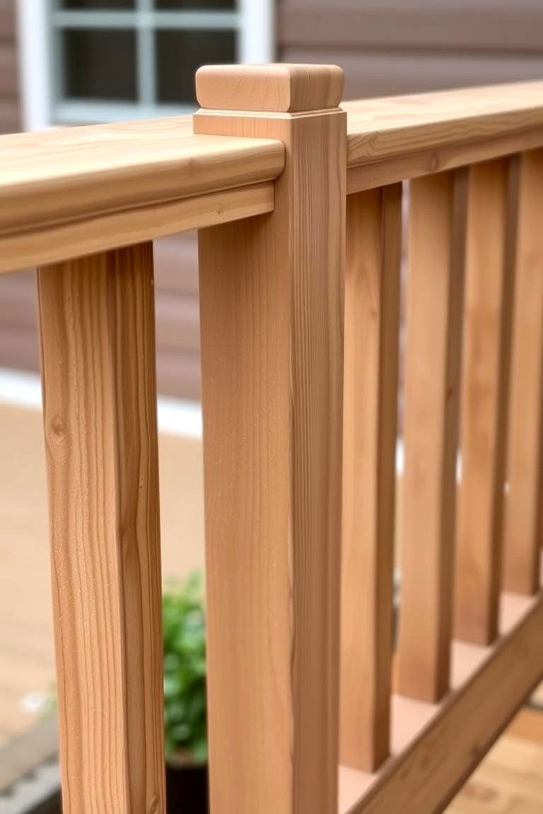 Farmhouse Style Wooden Railing - 24 Deck Railing Ideas