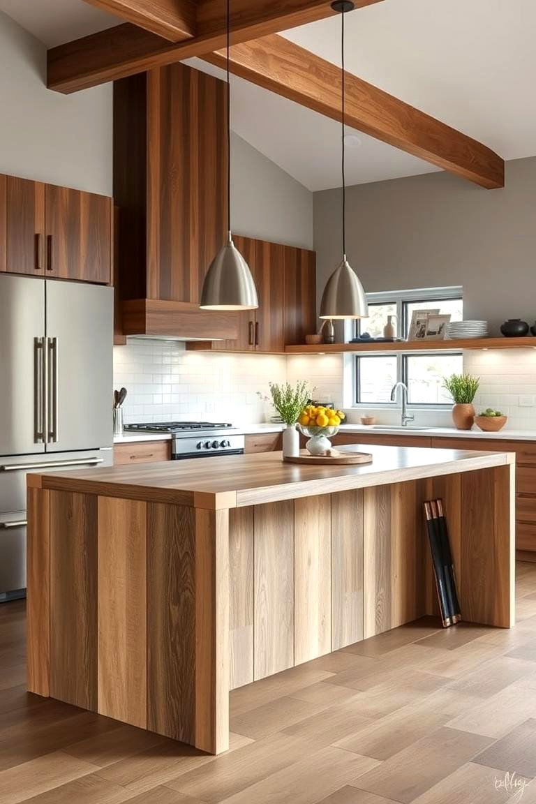 Farmhouse Style with Modern Features - 24 Farmhouse Kitchen Island Ideas