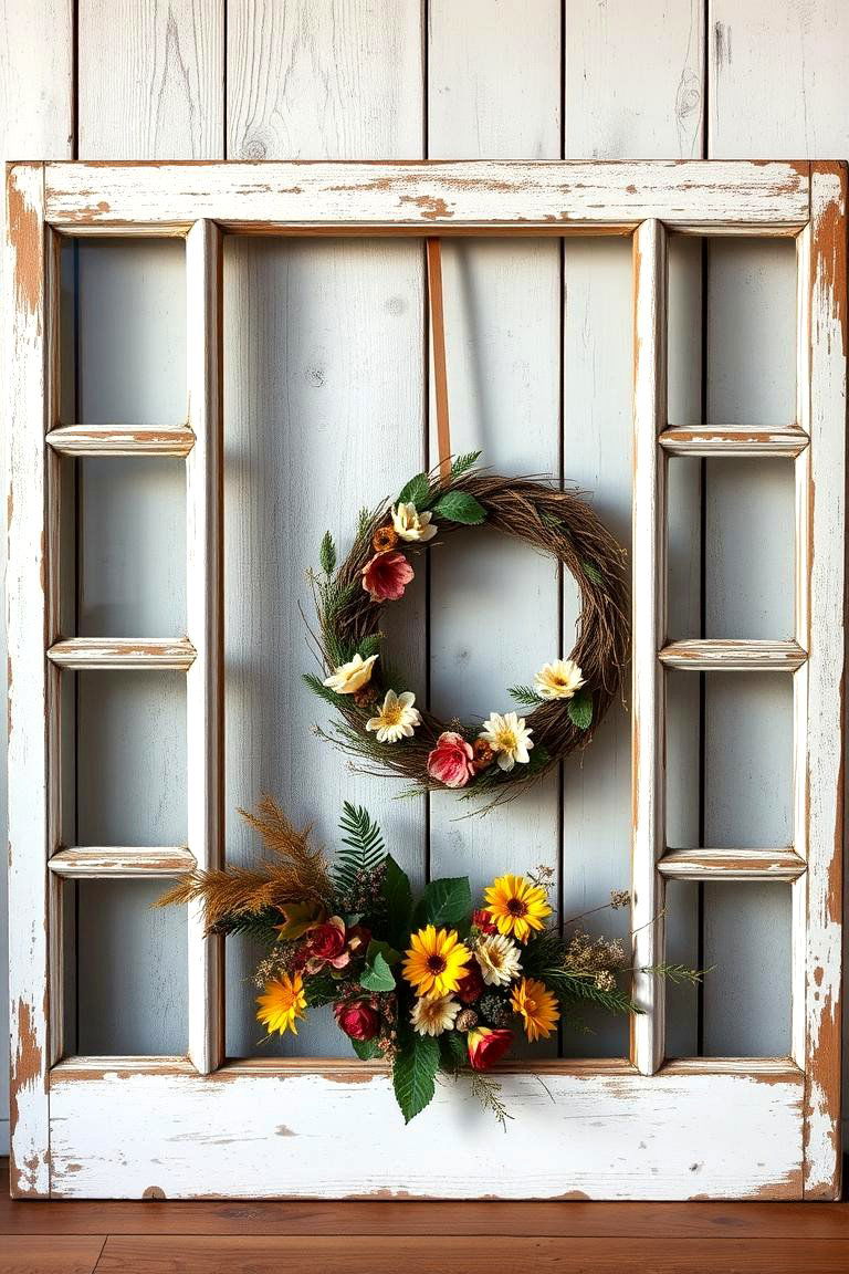 Farmhouse Window Frame Decor - 24 Farmhouse Wall Decor Ideas