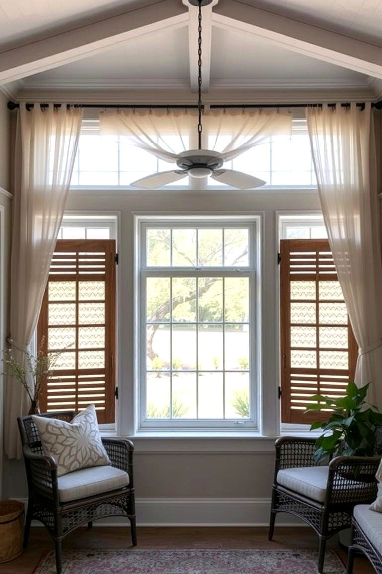 Farmhouse Window Treatments - 24 Farmhouse Sunroom Ideas