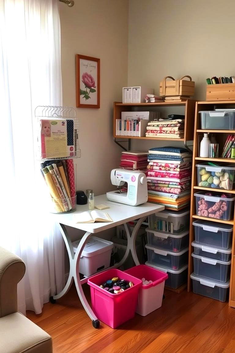 Fashion a Handy Sewing or Craft Corner - 24 Living Room Corner Ideas