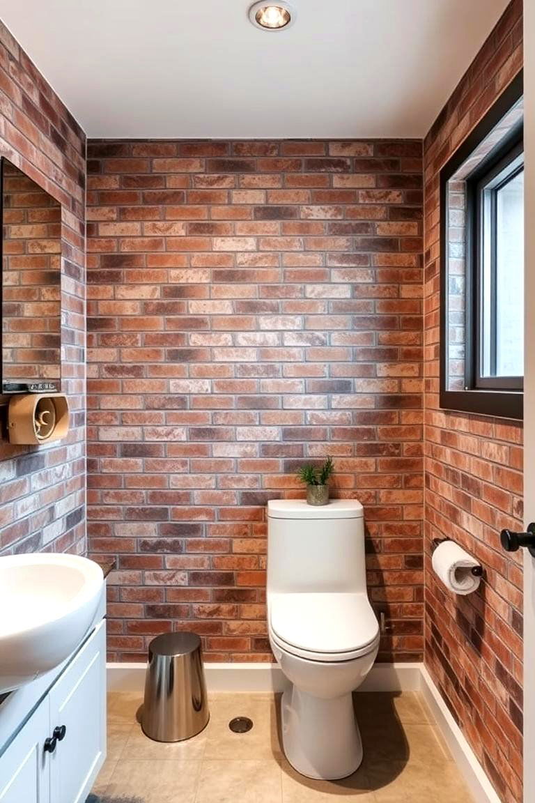 Faux Brick Panels for Urban Edge - 24 Bathroom Wall Paneling Ideas