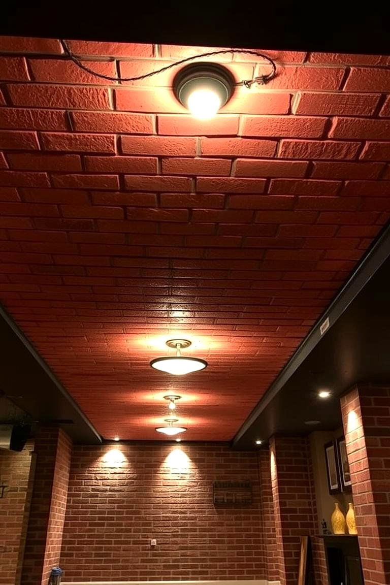Faux Brick for a Rustic Cozy Vibe - 24 Basement Ceiling Ideas