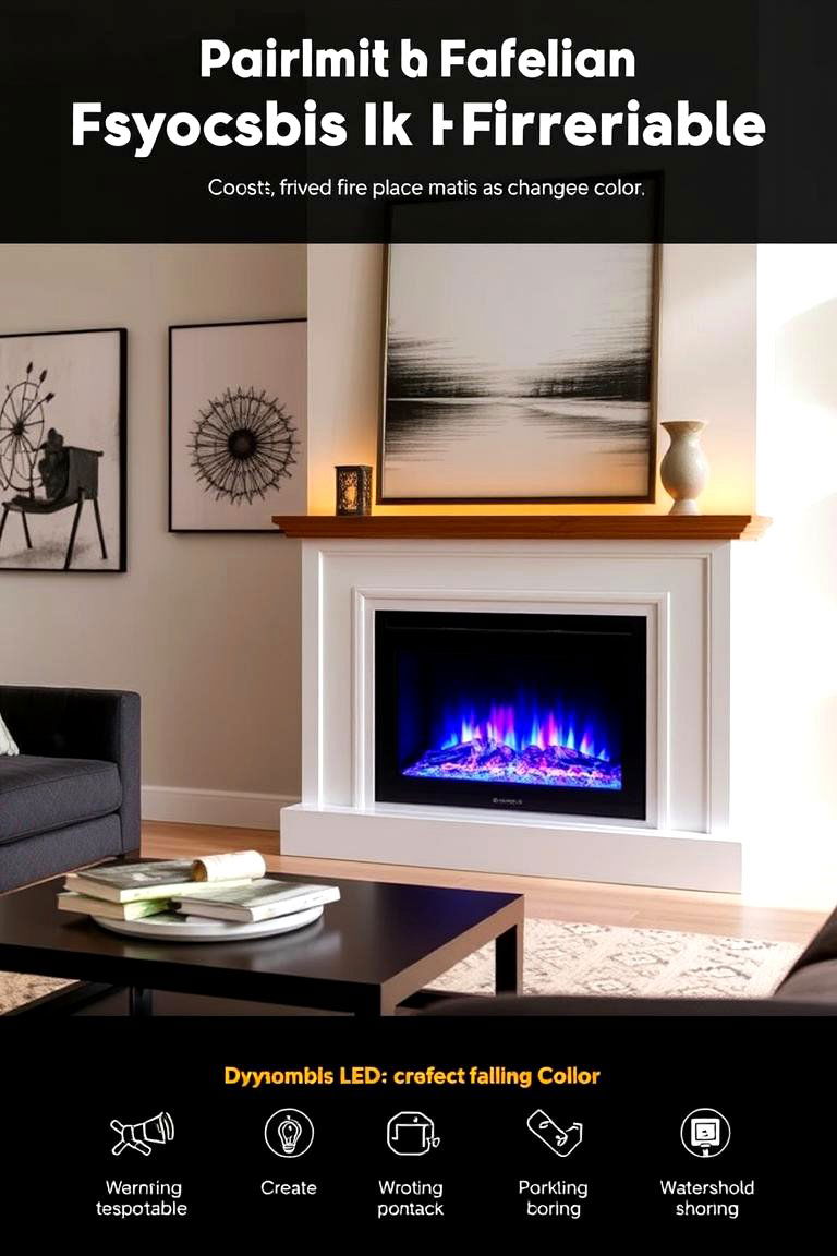 Faux Fireplace with LED Lighting - 24 Faux Fireplace Ideas