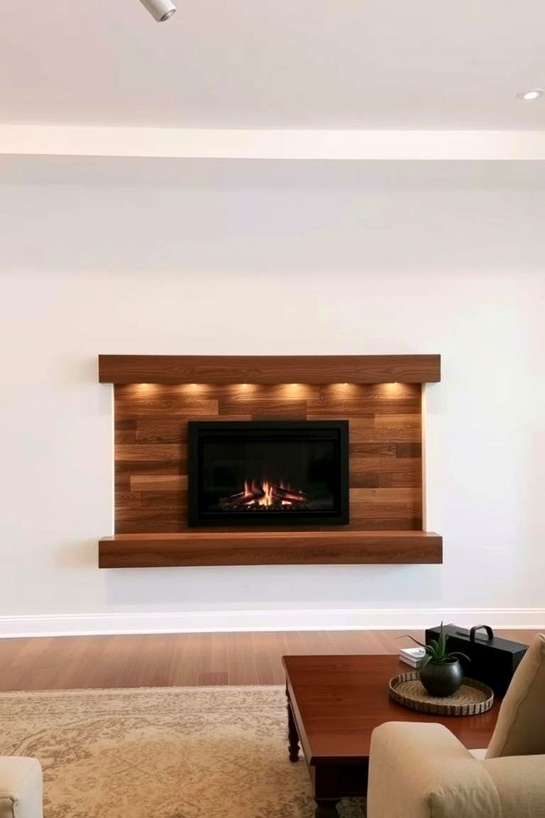 Faux Fireplace with Reclaimed Wood - 24 Faux Fireplace Ideas