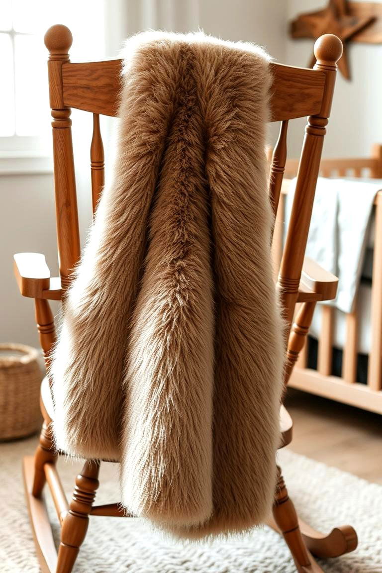 Faux Fur Throw - 24 Rustic Nursery Ideas