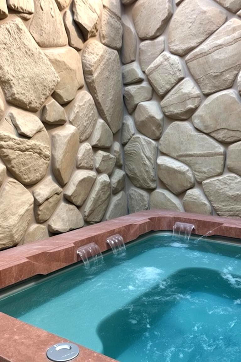 Faux Rock Walls - 24 Hot Tub Landscaping Ideas