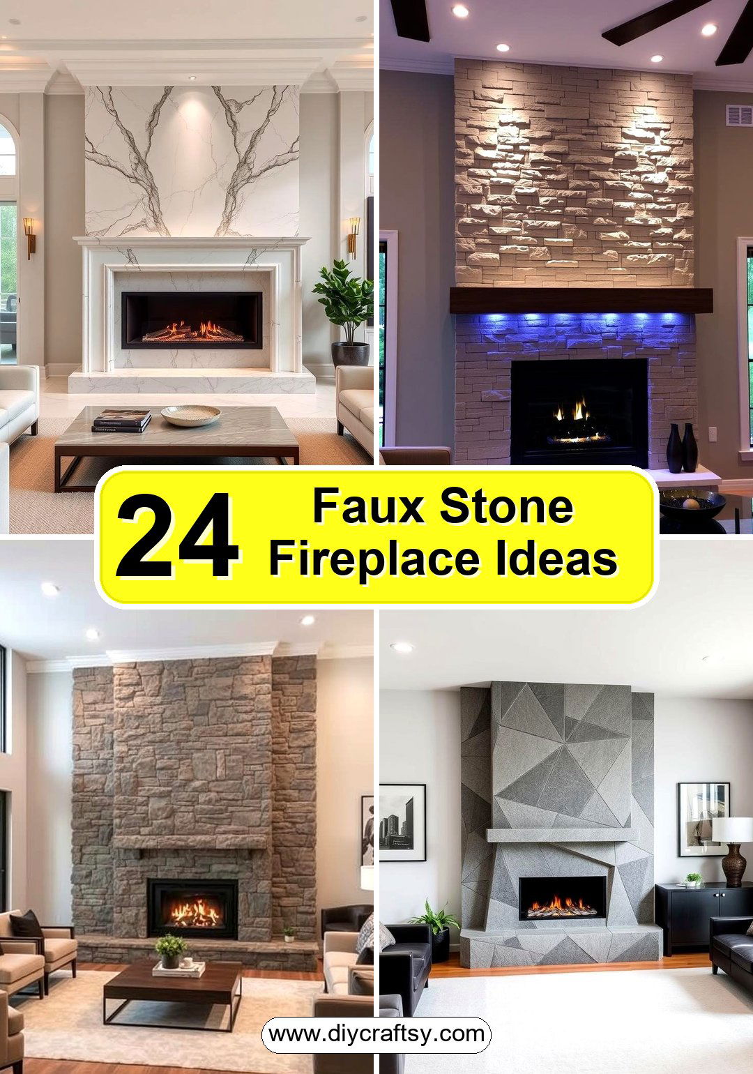 Faux Stone Fireplace Ideas
