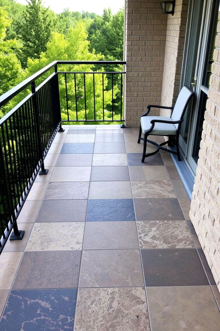 Faux Stone Tiles - 24 Balcony Tiles Ideas