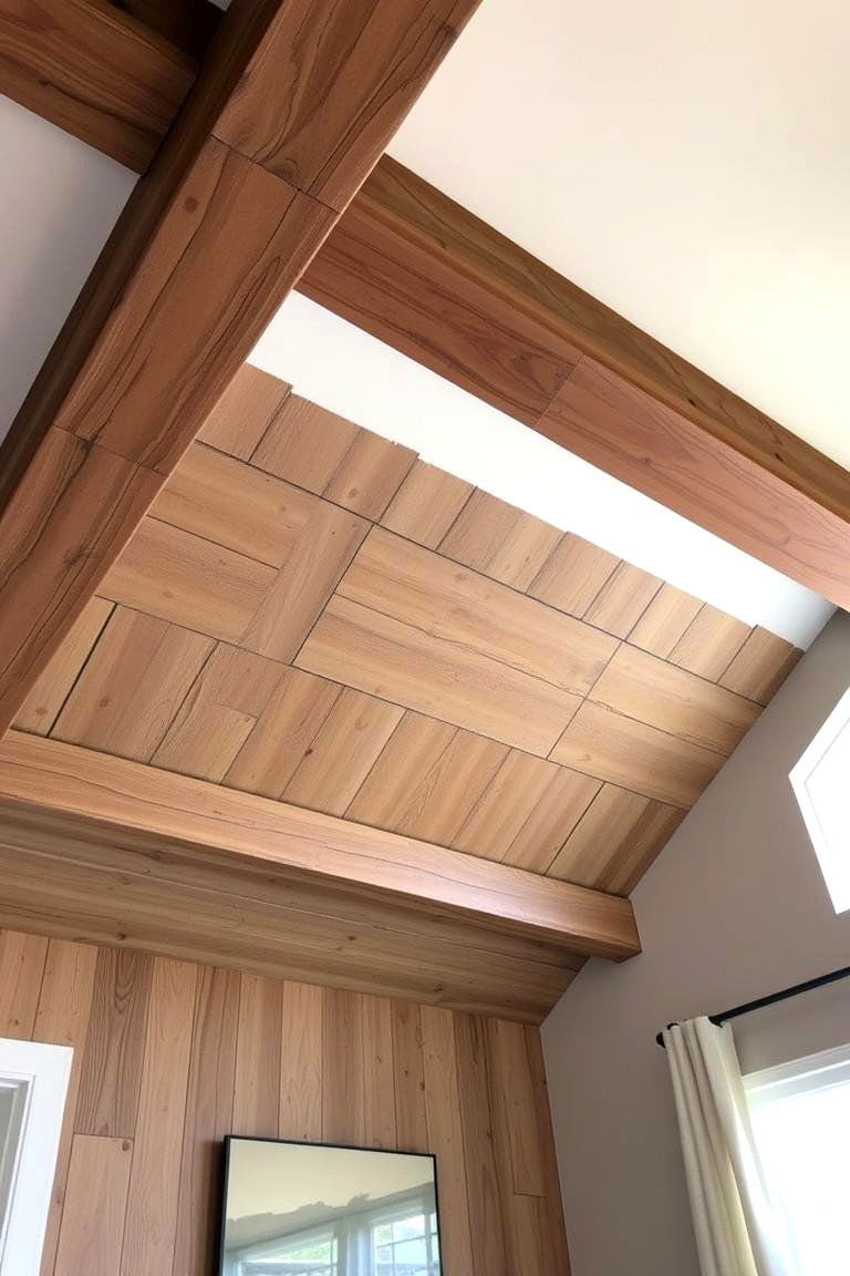 Faux Wood Beam Accents - 24 Cheap Ceiling Ideas