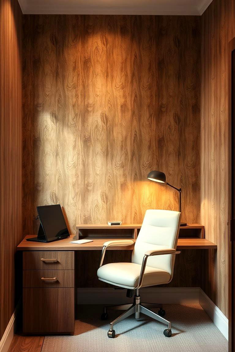Faux Wood Paneling Wallpaper - 24 Office Wallpaper Ideas