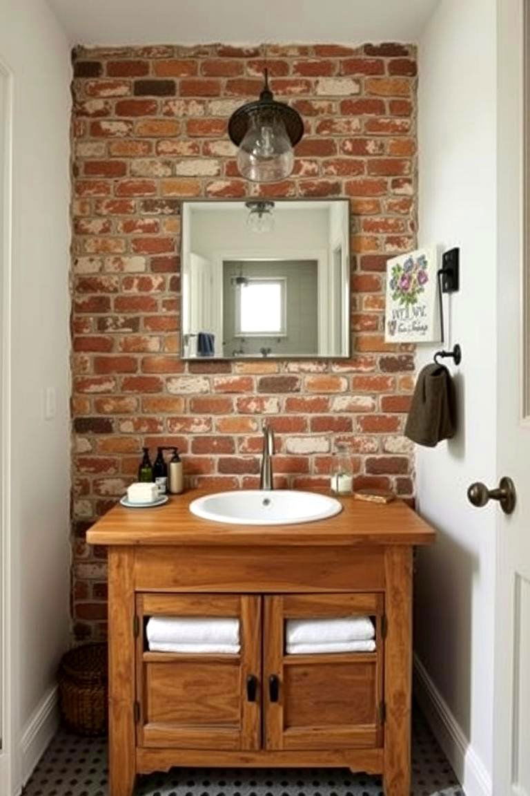 Feature Exposed Brick or Stone Walls - 24 Masculine Bathroom Ideas