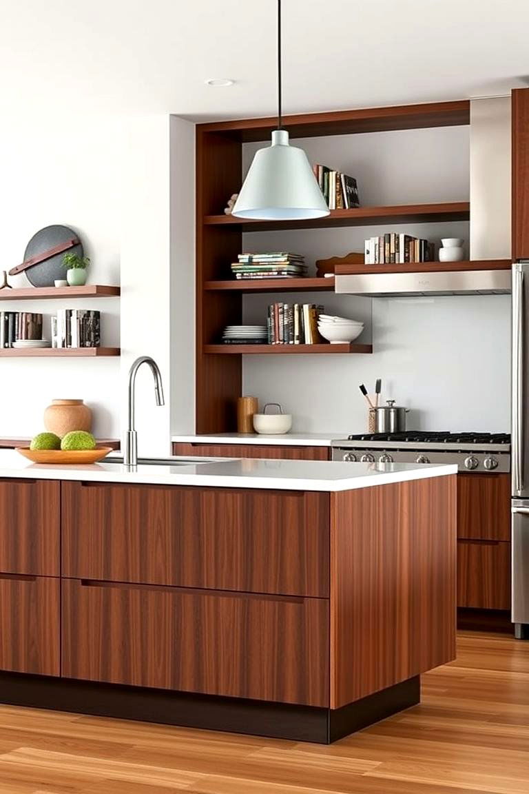 Feature Sleek Handleless Drawers - 24 Mid-century Modern Kitchen Ideas