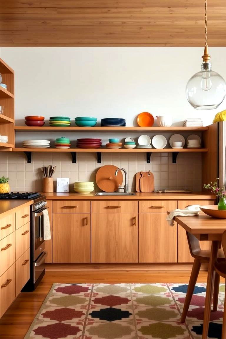 Feature a Backsplash with Subway Tiles or Geometric Patterns - 24 Mid-century Modern Kitchen Ideas