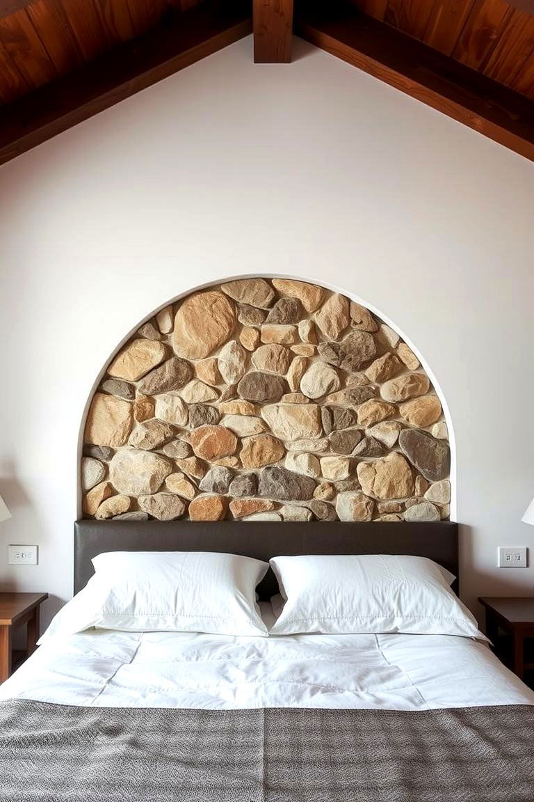 Feature a Stone Accent Wall - 24 Rustic Bedroom Ideas