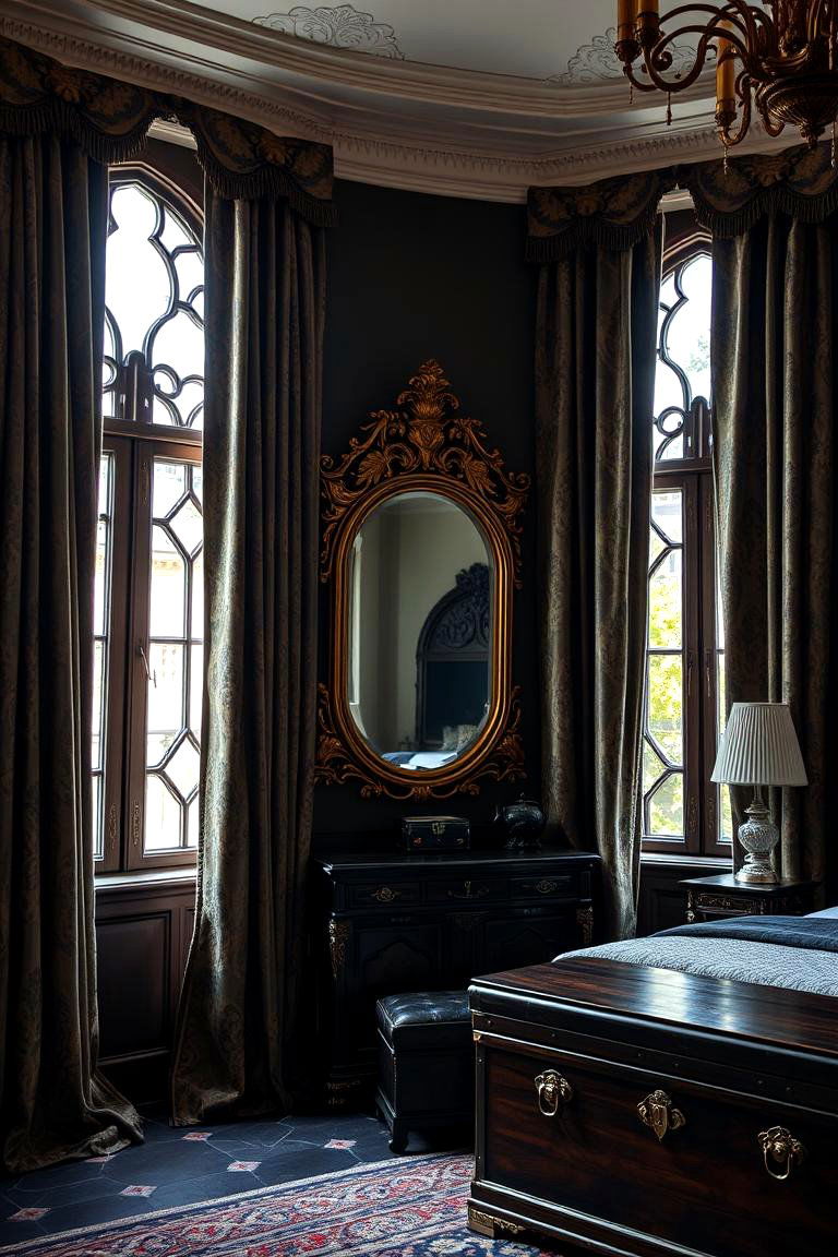 Feature a Stone or Brick Accent Wall - 24 Gothic Bedroom Ideas