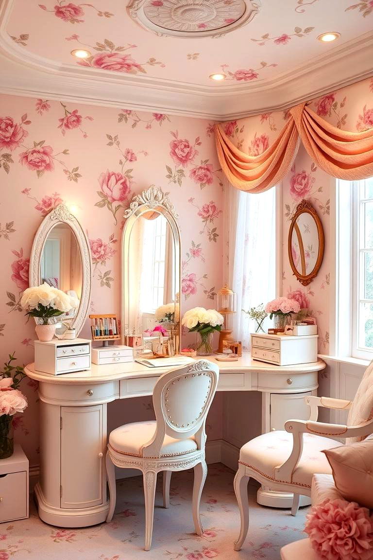 Feminine Flourish and Charm - 24 Makeup Room Ideas