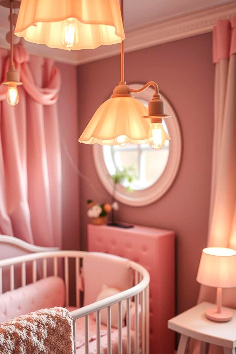 Feminine Nursery Lighting - 24 Pink Nursery Ideas