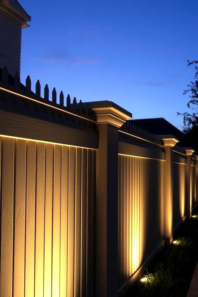 Fencing with Integrated Lighting - 24 Corner Fence Ideas