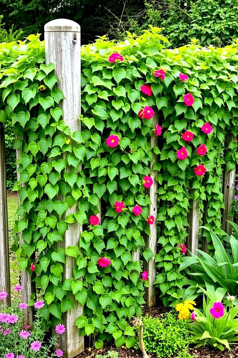 Fencing with Vines and Greenery - 24 Split Rail Fence Ideas