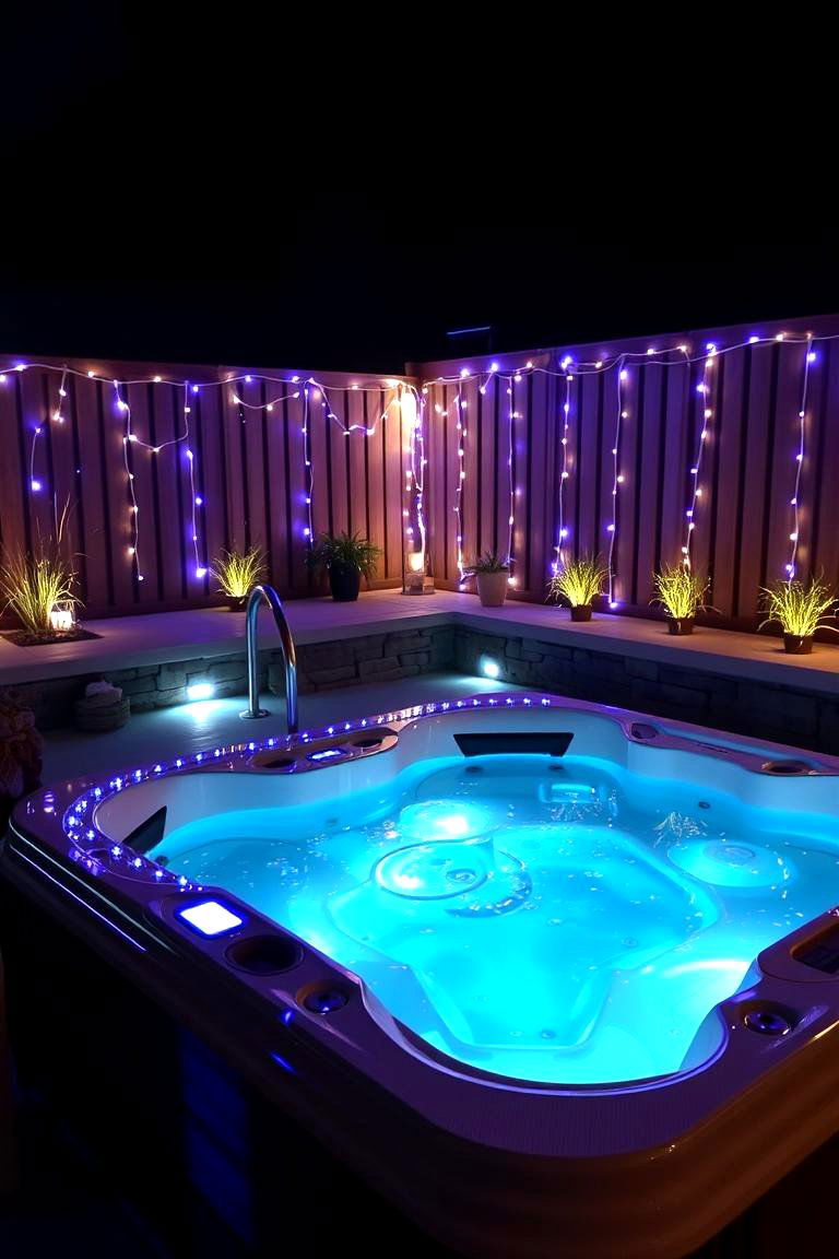 Festive Glow - 24 Hot Tub Decor Ideas