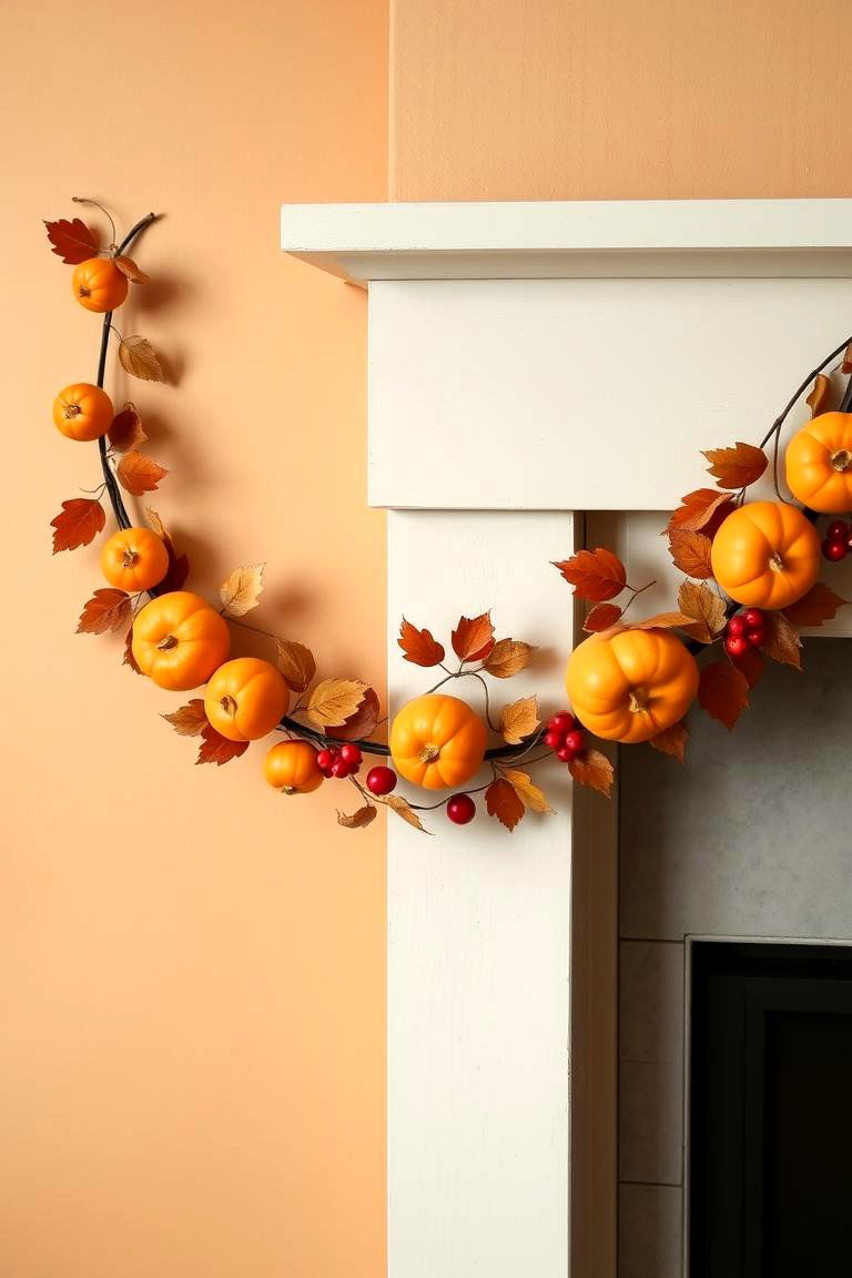Festive Pumpkin Garland Designs - 24 Pumpkin Decor Ideas