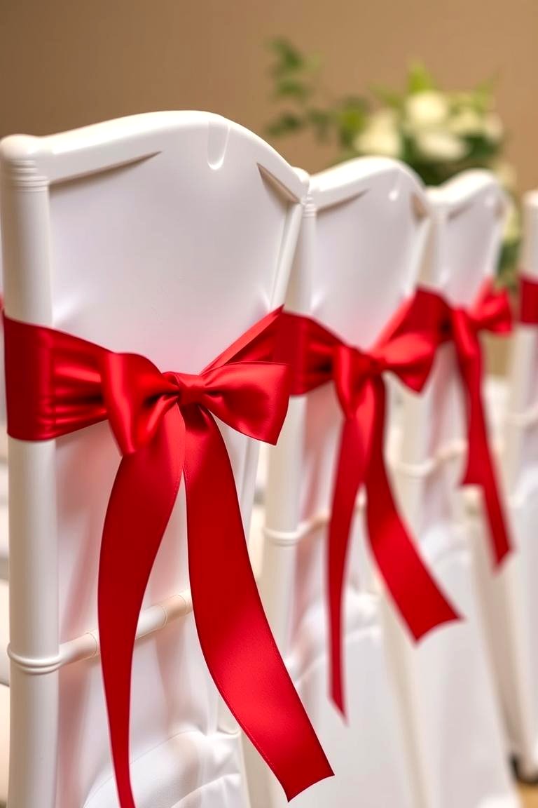 Festive Red Ribbons and Bows - 24 Red Wedding Theme Ideas
