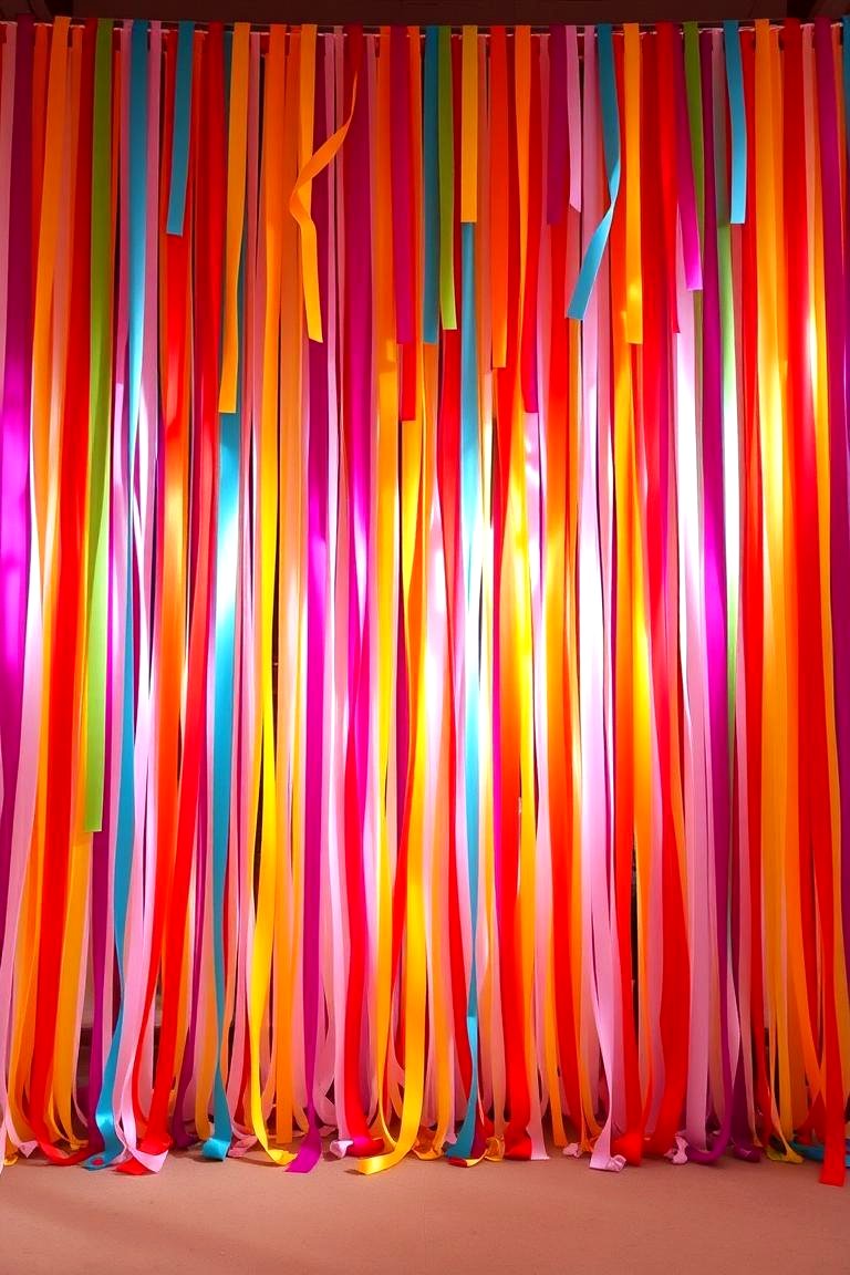 Festive Streamers and Ribbons - 24 Wedding Backdrop Ideas