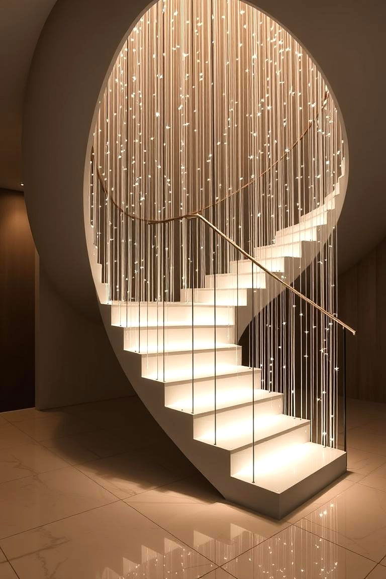 Fiber Optic Staircase Lighting - 24 Staircase Lighting Ideas