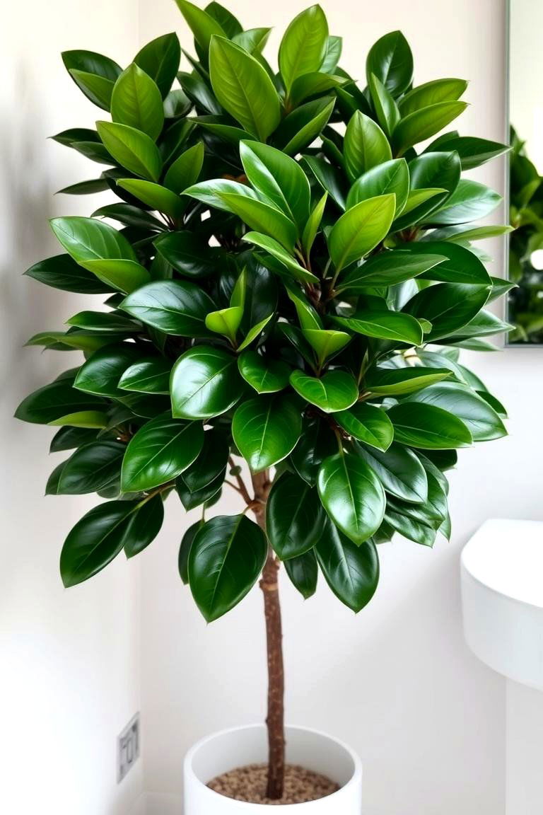 Ficus Elastica Strength - 24 Best Plants for Bathroom