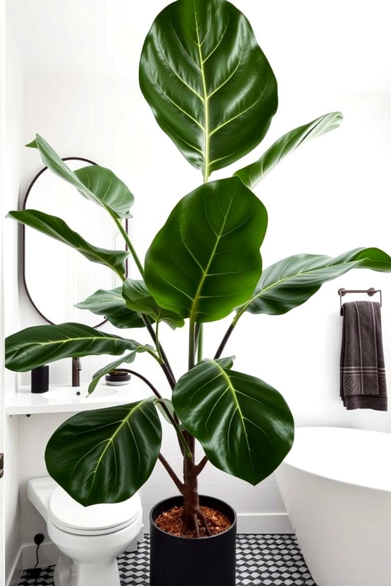 Fiddle Leaf Fig Drama - 24 Best Plants for Bathroom