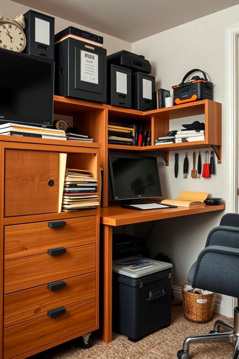 File Cabinet or Storage Unit for Documents - 24 Man Cave Office Ideas