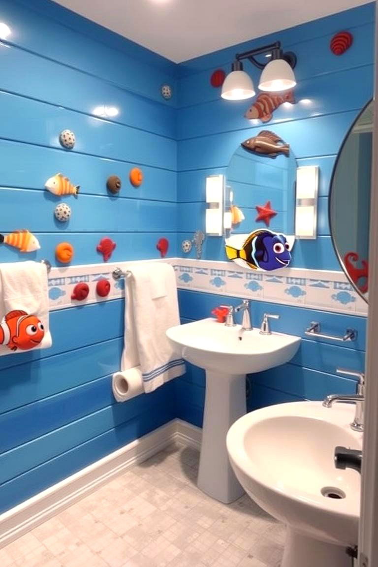 Finding Nemo Nautical - 24 Disney Bathroom Ideas