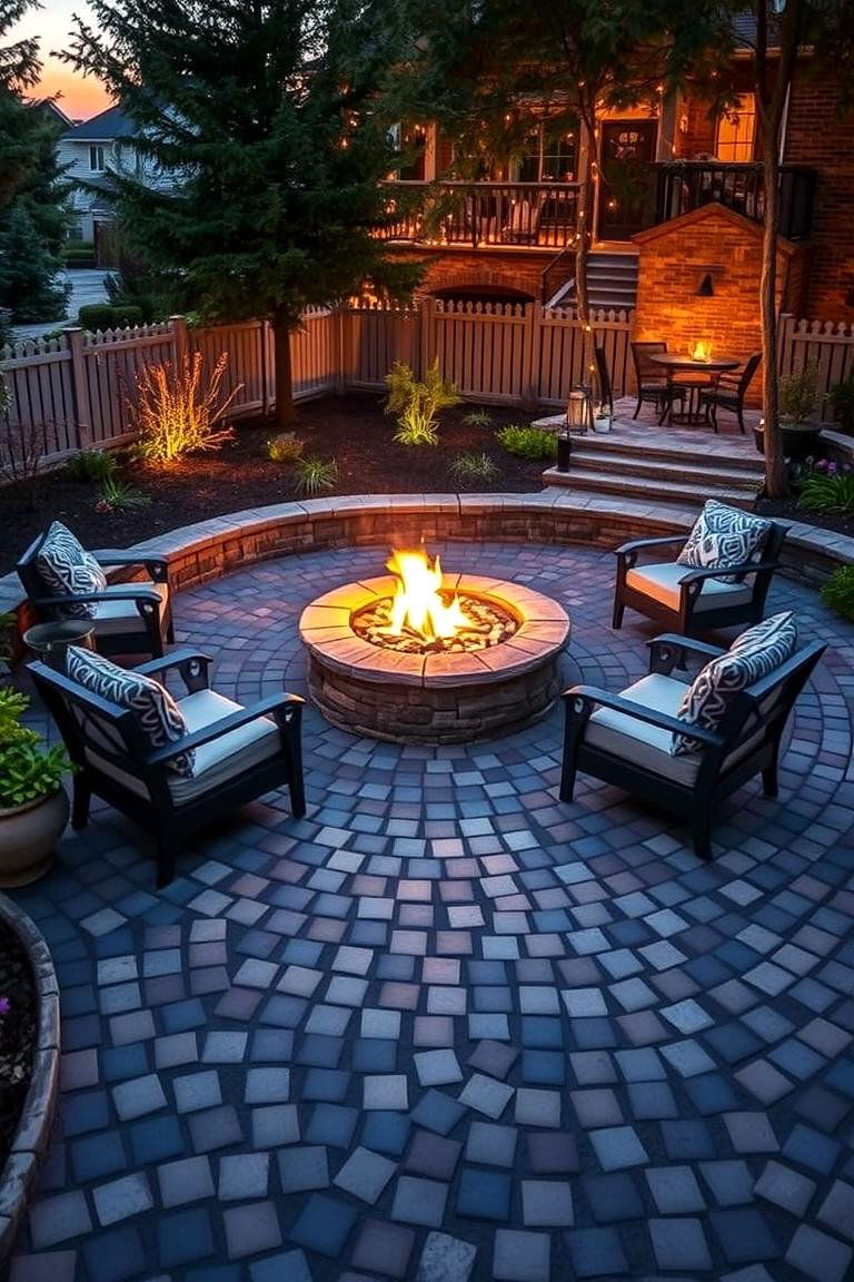 Fire Pit Focal Point - 24 cobblestone patio ideas