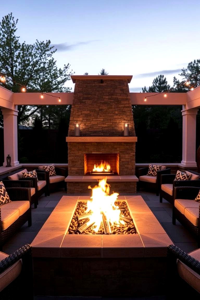 Fire Pit Integration - 24 Floor to Ceiling Fireplace Ideas