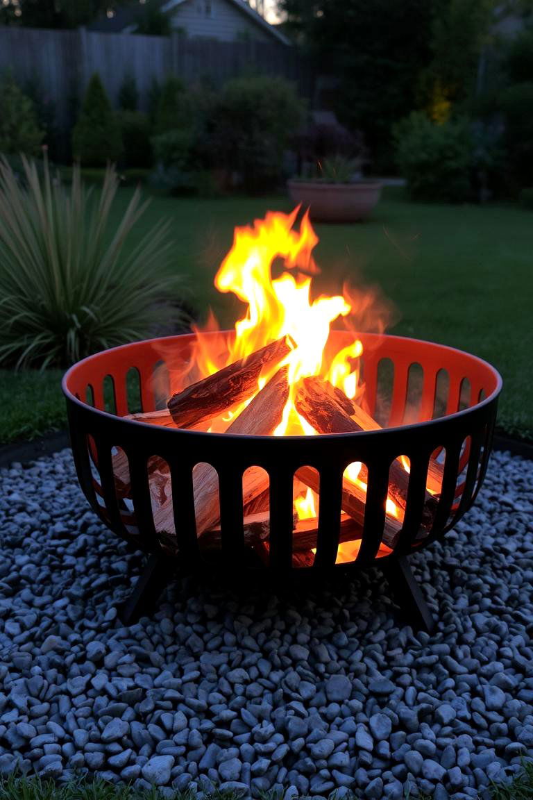 Fire Pit on a Gravel Bed - 24 Wood Burning Fire Pit Ideas