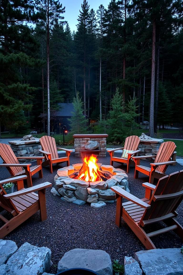 Fire Pit with Adirondack Chairs - 24 Fire Pit Ideas