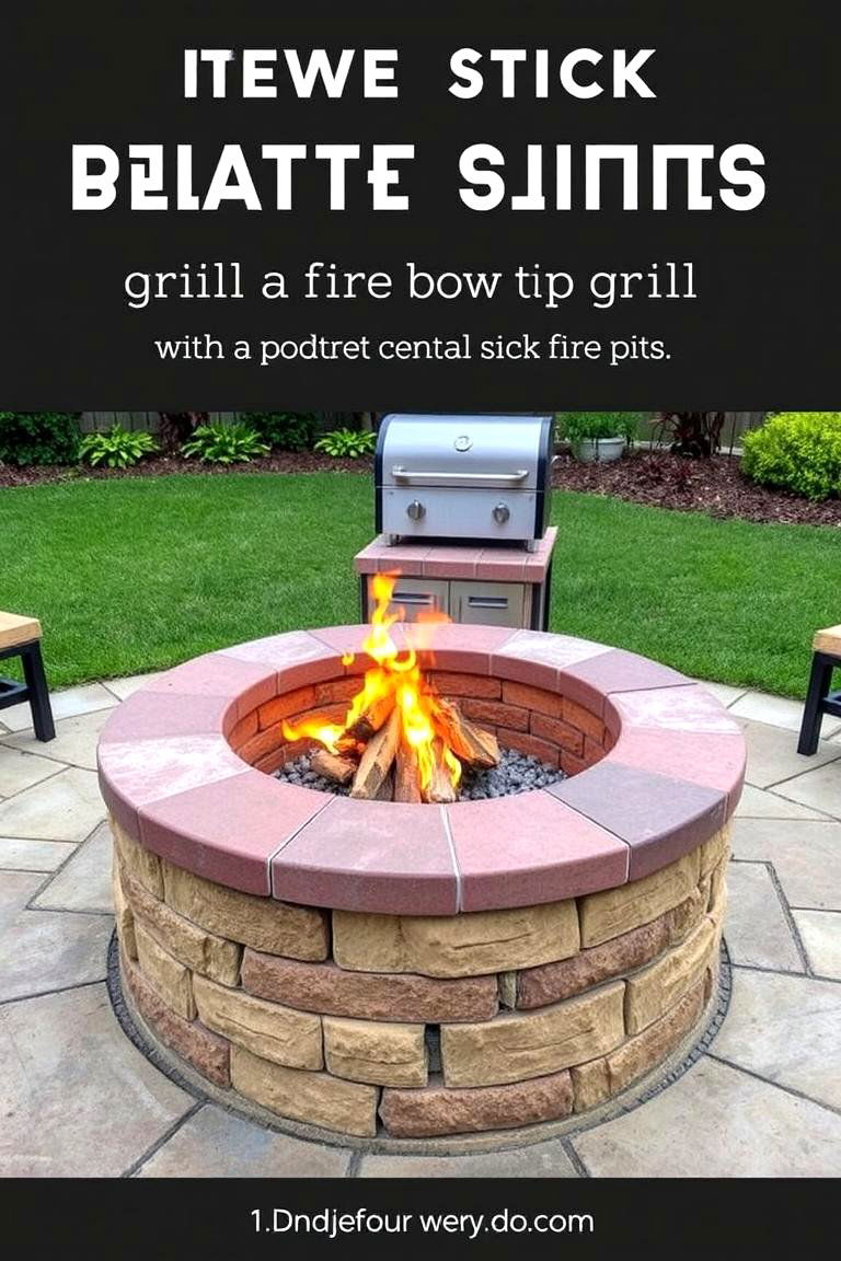 Fire Pit with Built In Grill - 24 Brick Fire Pit Ideas